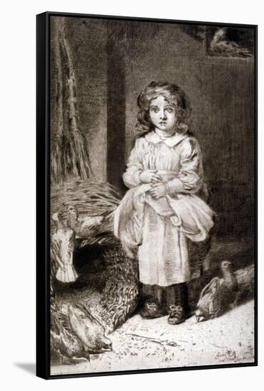 Small Girl Feeding Doves, C1888-Anna Lea Merritt-Framed Stretched Canvas