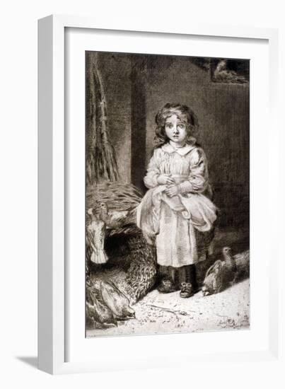 Small Girl Feeding Doves, C1888-Anna Lea Merritt-Framed Giclee Print