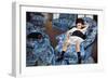 Small Girl In Blue-Mary Cassatt-Framed Art Print