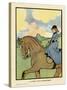 Small Girl on Horse-Charles Robinson-Stretched Canvas