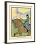 Small Girl on Horse-Charles Robinson-Framed Art Print