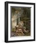 Small Girl Sleeping by the Fire with Her Dolly Dreams of the Joys of Christmas Day-Lizzie-Framed Photographic Print