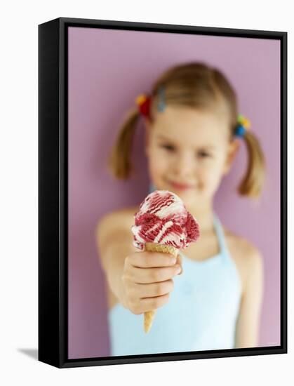 Small Girl with Amarena Cherry Ice Cream-Marc O^ Finley-Framed Stretched Canvas