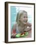 Small Girl with Fresh Fruit at the Pool-Louise Hammond-Framed Photographic Print