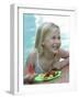 Small Girl with Fresh Fruit at the Pool-Louise Hammond-Framed Photographic Print