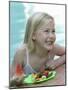 Small Girl with Fresh Fruit at the Pool-Louise Hammond-Mounted Photographic Print