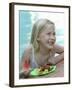 Small Girl with Fresh Fruit at the Pool-Louise Hammond-Framed Photographic Print