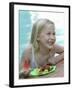 Small Girl with Fresh Fruit at the Pool-Louise Hammond-Framed Photographic Print