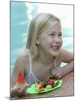 Small Girl with Fresh Fruit at the Pool-Louise Hammond-Mounted Photographic Print