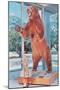 Small Girl with Large Bear, Retro-null-Mounted Art Print