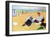 Small Girls on the Beach-Edgar Degas-Framed Art Print