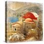 Small Greek Monastery -Artistic Retro Styled Picture-Maugli-l-Stretched Canvas