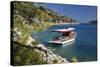 Small Gulet Boat in Craggy Cove-Stuart Black-Stretched Canvas