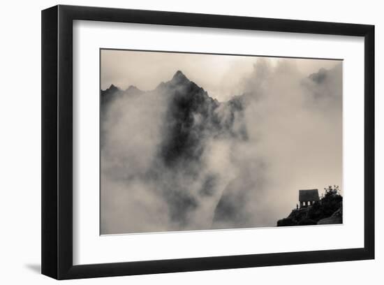 Small House in Foggy Mountains-Nish Nalbandian-Framed Art Print