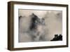 Small House in Foggy Mountains-Nish Nalbandian-Framed Art Print