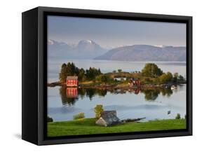 Small Island in Hardangerfjorden Nr Bergen, Western Fjords, Norway-Peter Adams-Framed Stretched Canvas