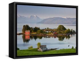 Small Island in Hardangerfjorden Nr Bergen, Western Fjords, Norway-Peter Adams-Framed Stretched Canvas