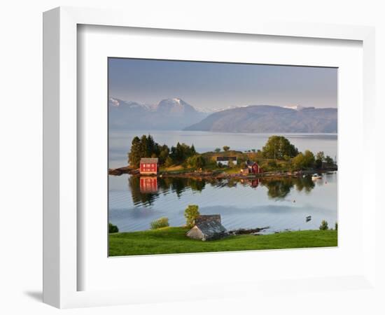 Small Island in Hardangerfjorden Nr Bergen, Western Fjords, Norway-Peter Adams-Framed Photographic Print