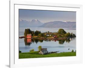 Small Island in Hardangerfjorden Nr Bergen, Western Fjords, Norway-Peter Adams-Framed Photographic Print