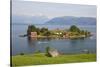 Small Island in Hardangerfjorden Nr Bergen, Western Fjords, Norway-Peter Adams-Stretched Canvas