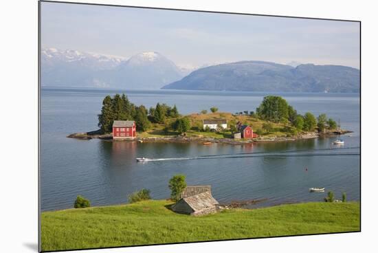 Small Island in Hardangerfjorden Nr Bergen, Western Fjords, Norway-Peter Adams-Mounted Photographic Print