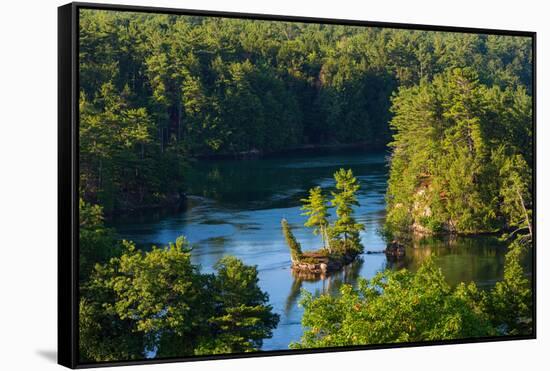 Small island on Saint Lawrence River in Ontario, Canada-null-Framed Stretched Canvas