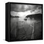 Small Jetty on Lake-Steven Allsopp-Framed Stretched Canvas