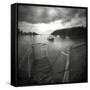 Small Jetty on Lake-Steven Allsopp-Framed Stretched Canvas