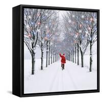 Small-Leaved Lime Trees in Snow-Ake Lindau-Framed Stretched Canvas