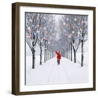 Small-Leaved Lime Trees in Snow-Ake Lindau-Framed Photographic Print