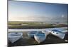 Small Leisure Boats Moored at Low Tide in Marina at Summer Sunset-Veneratio-Mounted Photographic Print