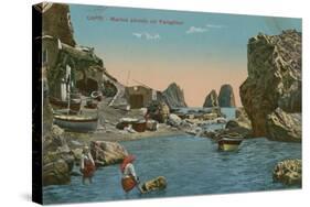 Small Marina and the Faraglioni, Capri. Postcard Sent in 1913-Italian Photographer-Stretched Canvas