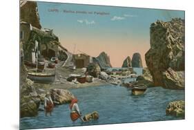 Small Marina and the Faraglioni, Capri. Postcard Sent in 1913-Italian Photographer-Mounted Giclee Print