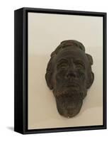 Small Mask of Abraham Lincoln is Made of Plaster and Painted to Look Patinated-James Wehn-Framed Stretched Canvas