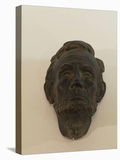 Small Mask of Abraham Lincoln is Made of Plaster and Painted to Look Patinated-James Wehn-Stretched Canvas