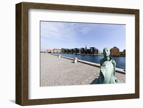 Small Mermaid in Front of the Royal Library, District of Christianshavn, Denmark-Axel Schmies-Framed Photographic Print