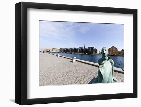 Small Mermaid in Front of the Royal Library, District of Christianshavn, Denmark-Axel Schmies-Framed Photographic Print