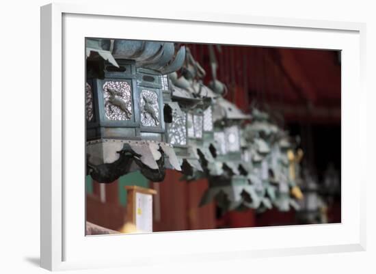 Small Metal and Gold Lanterns. Kasuga-Taisha Shrine in Nara, Japan-Paul Dymond-Framed Photographic Print