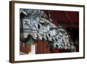 Small Metal and Gold Lanterns. Kasuga-Taisha Shrine in Nara, Japan-Paul Dymond-Framed Photographic Print