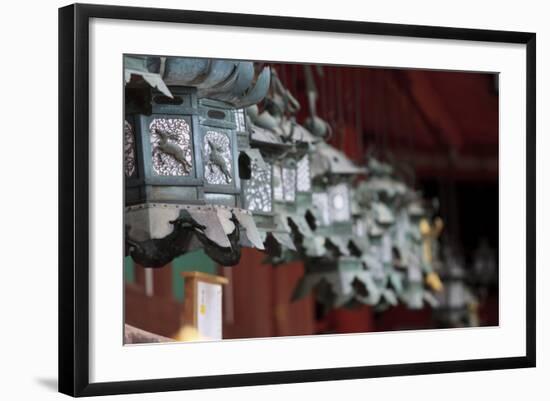 Small Metal and Gold Lanterns. Kasuga-Taisha Shrine in Nara, Japan-Paul Dymond-Framed Photographic Print