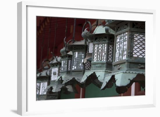 Small Metal and Gold Lanterns. Kasuga-Taisha Shrine in Nara, Japan-Paul Dymond-Framed Photographic Print