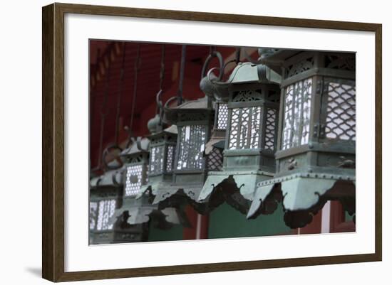 Small Metal and Gold Lanterns. Kasuga-Taisha Shrine in Nara, Japan-Paul Dymond-Framed Photographic Print