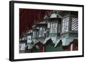 Small Metal and Gold Lanterns. Kasuga-Taisha Shrine in Nara, Japan-Paul Dymond-Framed Photographic Print