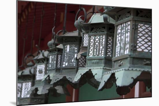 Small Metal and Gold Lanterns. Kasuga-Taisha Shrine in Nara, Japan-Paul Dymond-Mounted Photographic Print