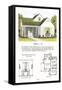 Small Model Home and Plan-null-Framed Stretched Canvas