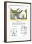Small Model Home and Plan-null-Framed Art Print