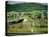 Small Motor Traffic Bridge over Stream Next to a Little Town-Walker Evans-Stretched Canvas