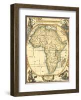 Small Nautical Map of Africa-Vision Studio-Framed Art Print