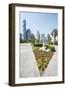 Small Park and Downtown Skyline of Dubai, United Arab Emirates-Michael DeFreitas-Framed Photographic Print