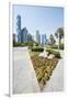 Small Park and Downtown Skyline of Dubai, United Arab Emirates-Michael DeFreitas-Framed Photographic Print